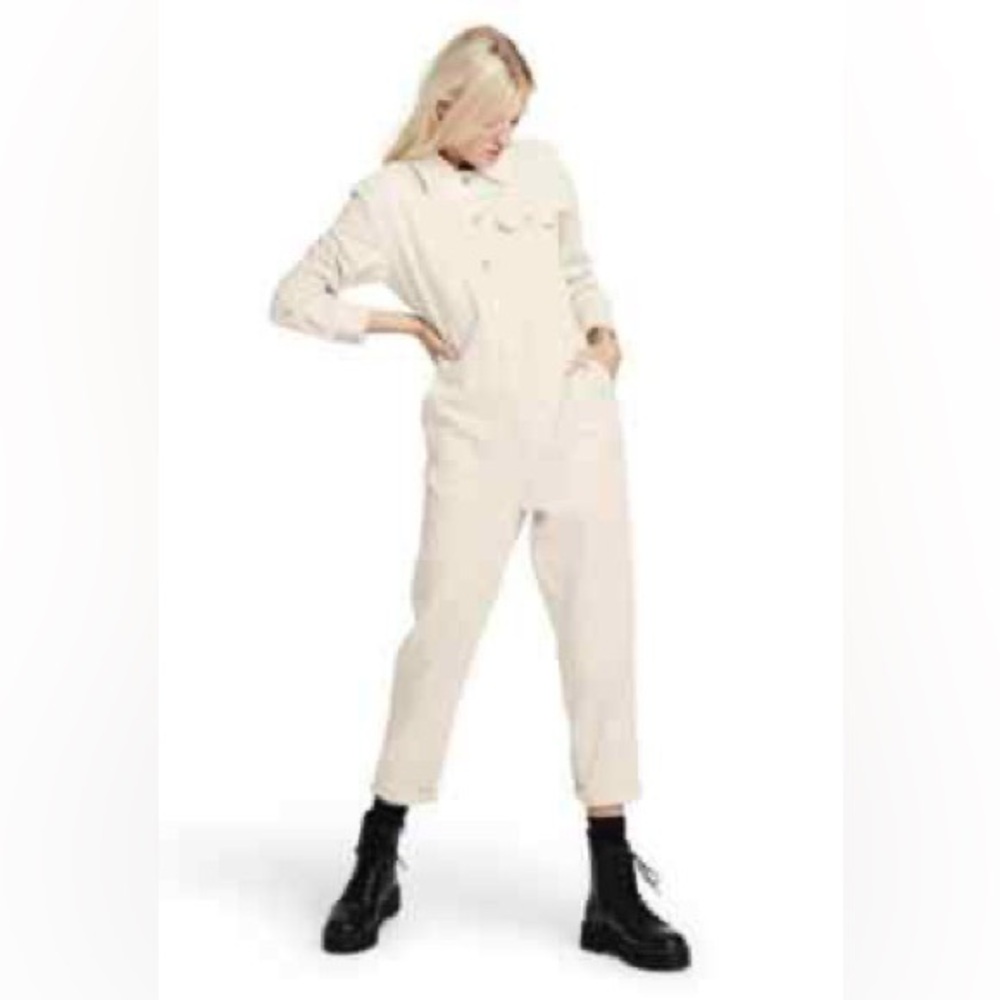 Sandy Liang x Target Women’s Button Front Long Sleeve Jumpsuit Birch Size 14 XL